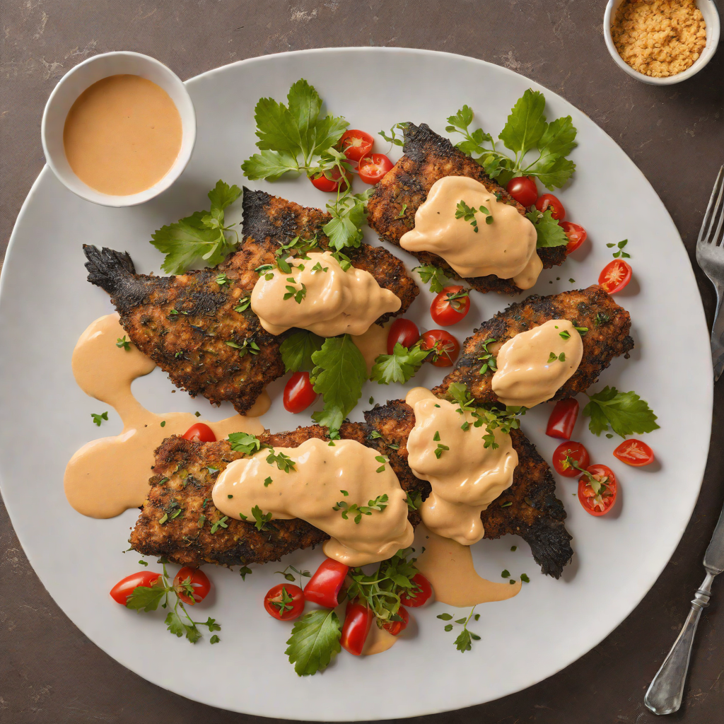 Blue Cornmeal-Crusted Catfish with Spicy Red Pepper Aioli