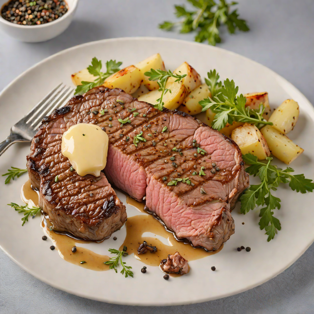 Pan-Seared Ribeye with Garlic Butter and Black Pepper