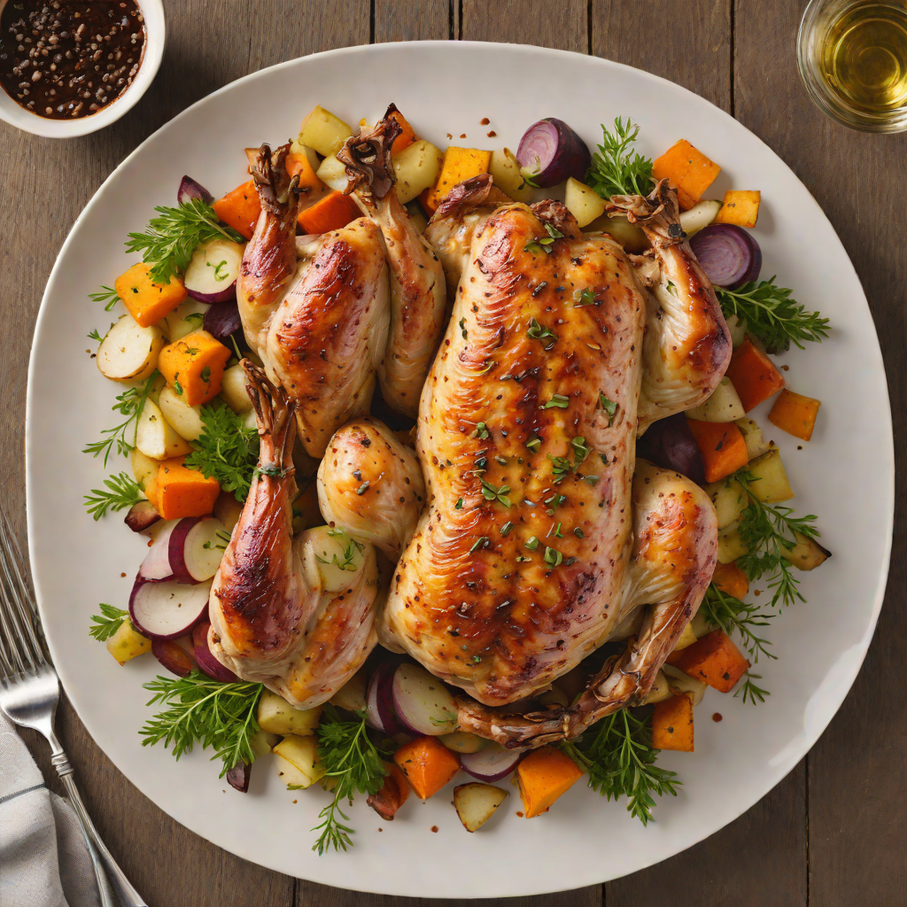 Cardinal-Spiced Roasted Chicken with Root Vegetables