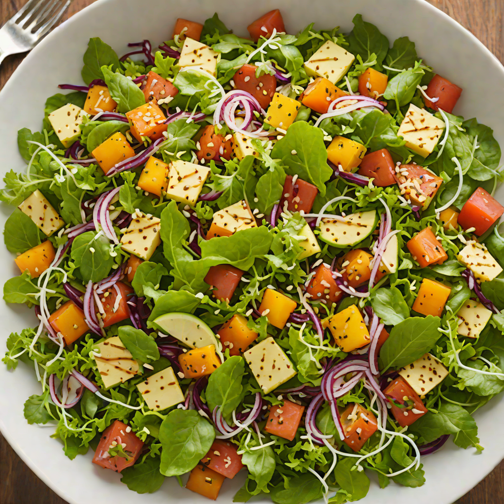 Grilled Goya Salad with Sesame Dressing