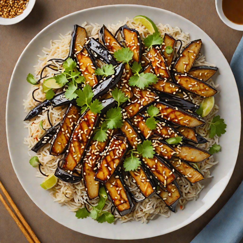 Quick Miso-Ginger Glazed Eggplant Donburi