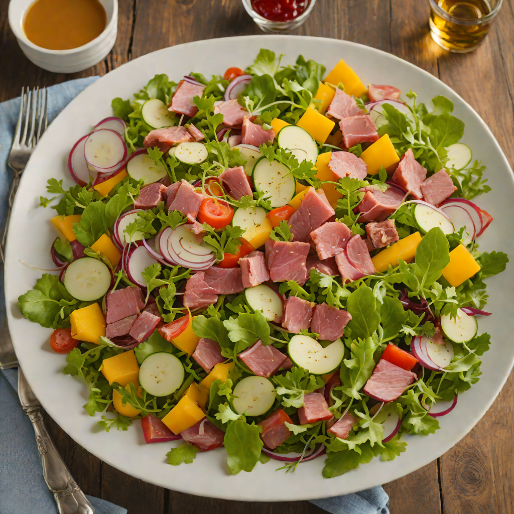 Fiambre-Inspired Cold Salad with Pickled Vegetables and Meats