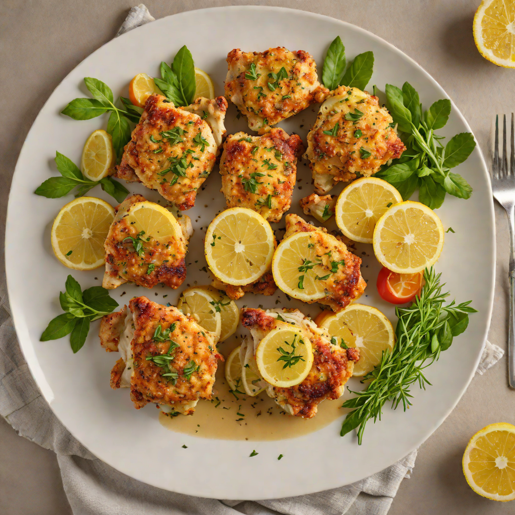 Baked Half-Crusted Lemon Herb Chicken Thighs