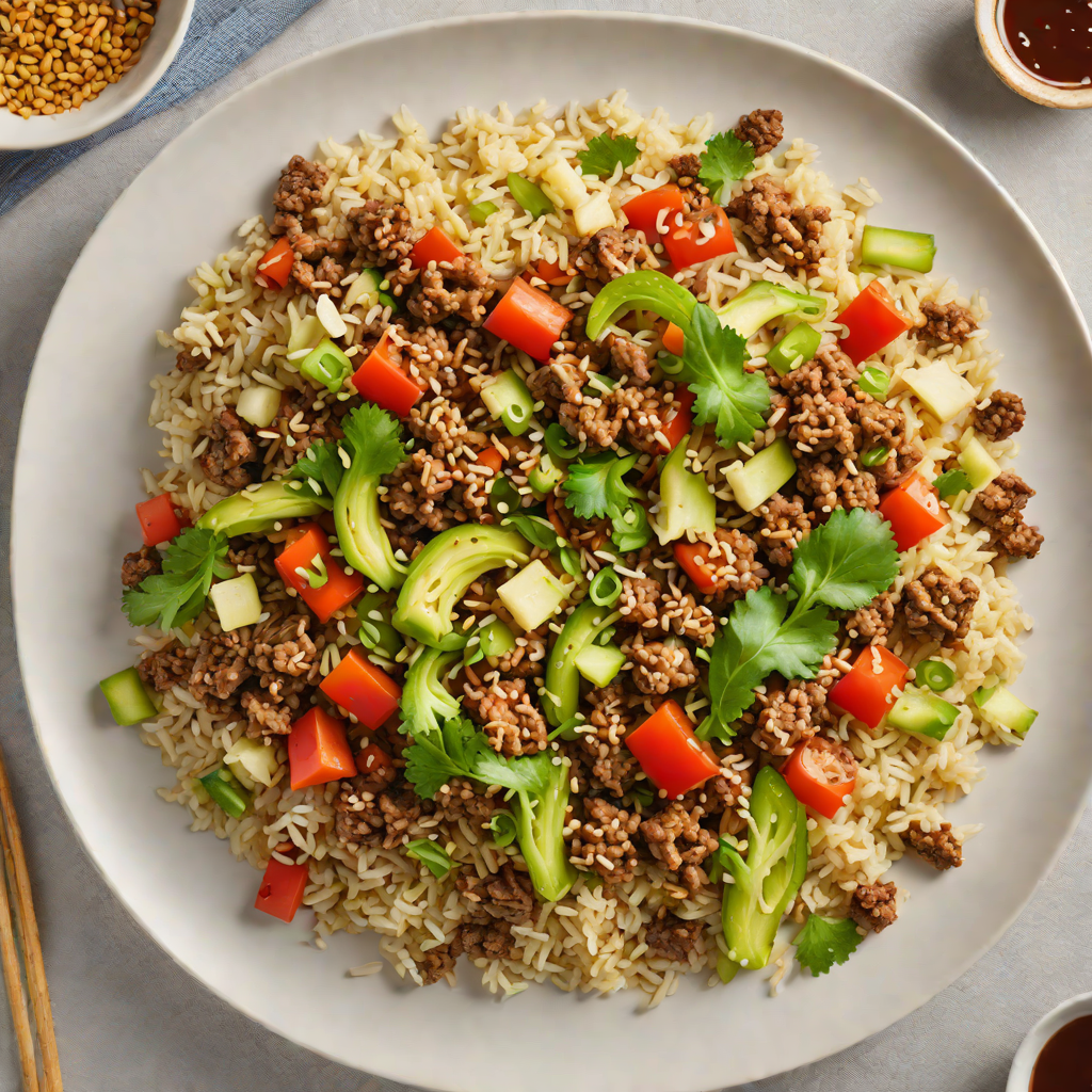 Ground Beef Stir-Fry with Cauliflower Rice and Sesame