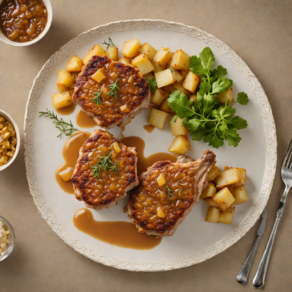 Crispy Pan-Fried Fourth-Cut Pork Chops with Apple-Onion Compote