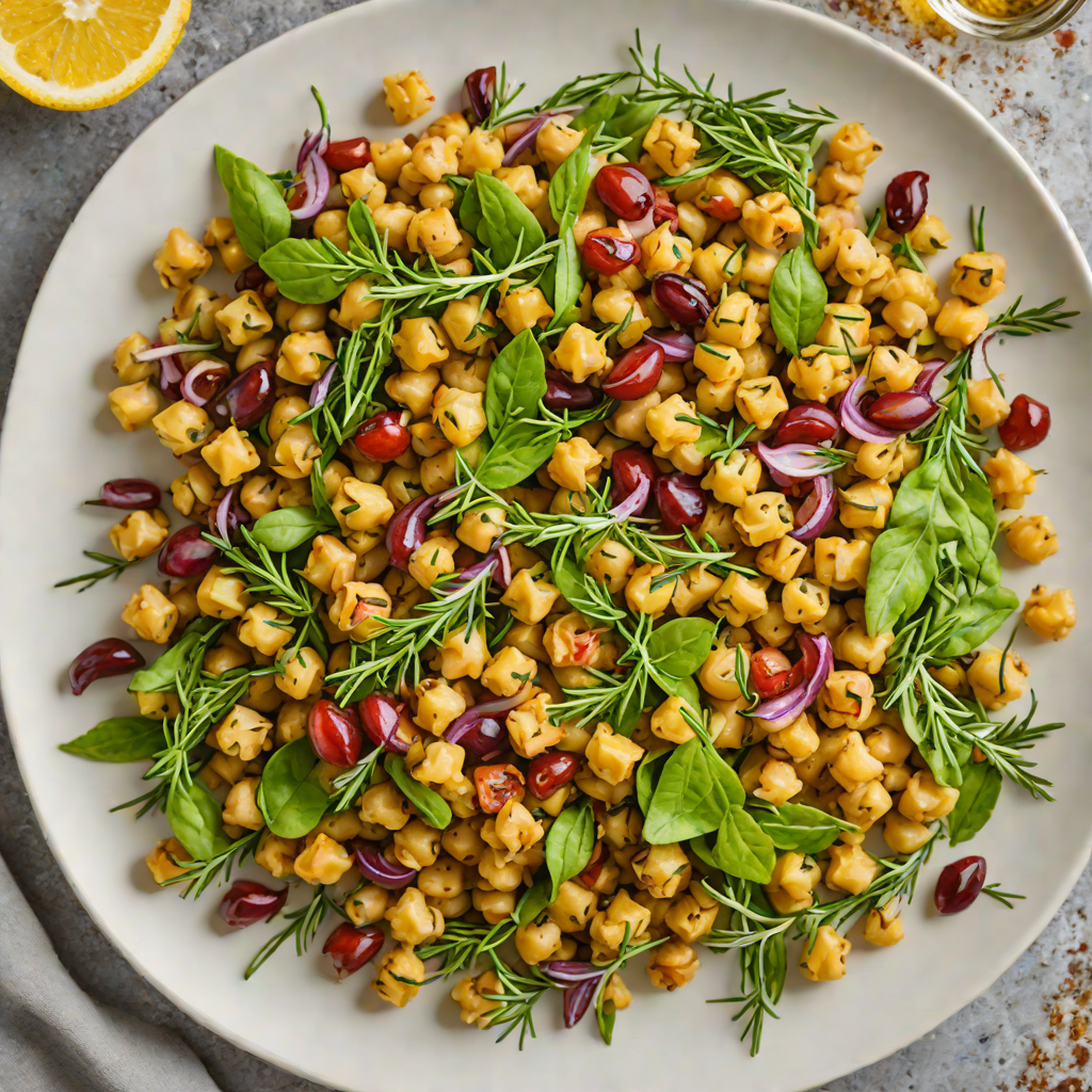 Lemon-Rosemary Roasted Mediterranean Chickpea Salad
