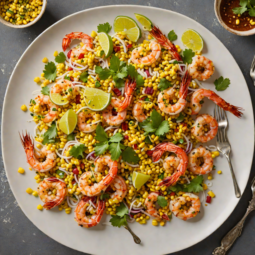 Charred Mezcal-Lime Shrimp with Toasted Oaxacan Corn Salad