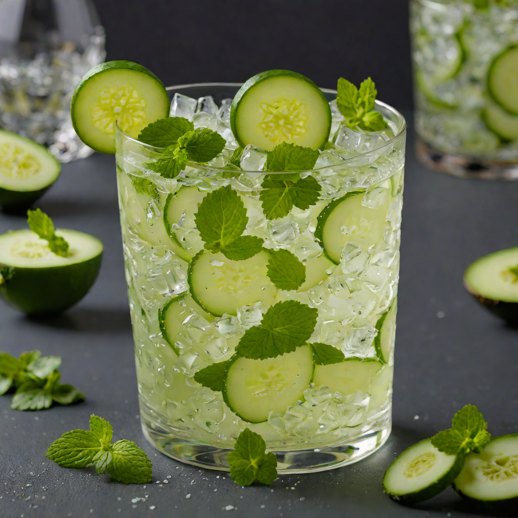 Gin-Cucumber Fizz Cocktail with Fresh Mint