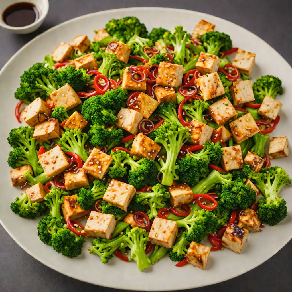 Spicy Vegetarian Stir-Fry with Tofu and Broccoli