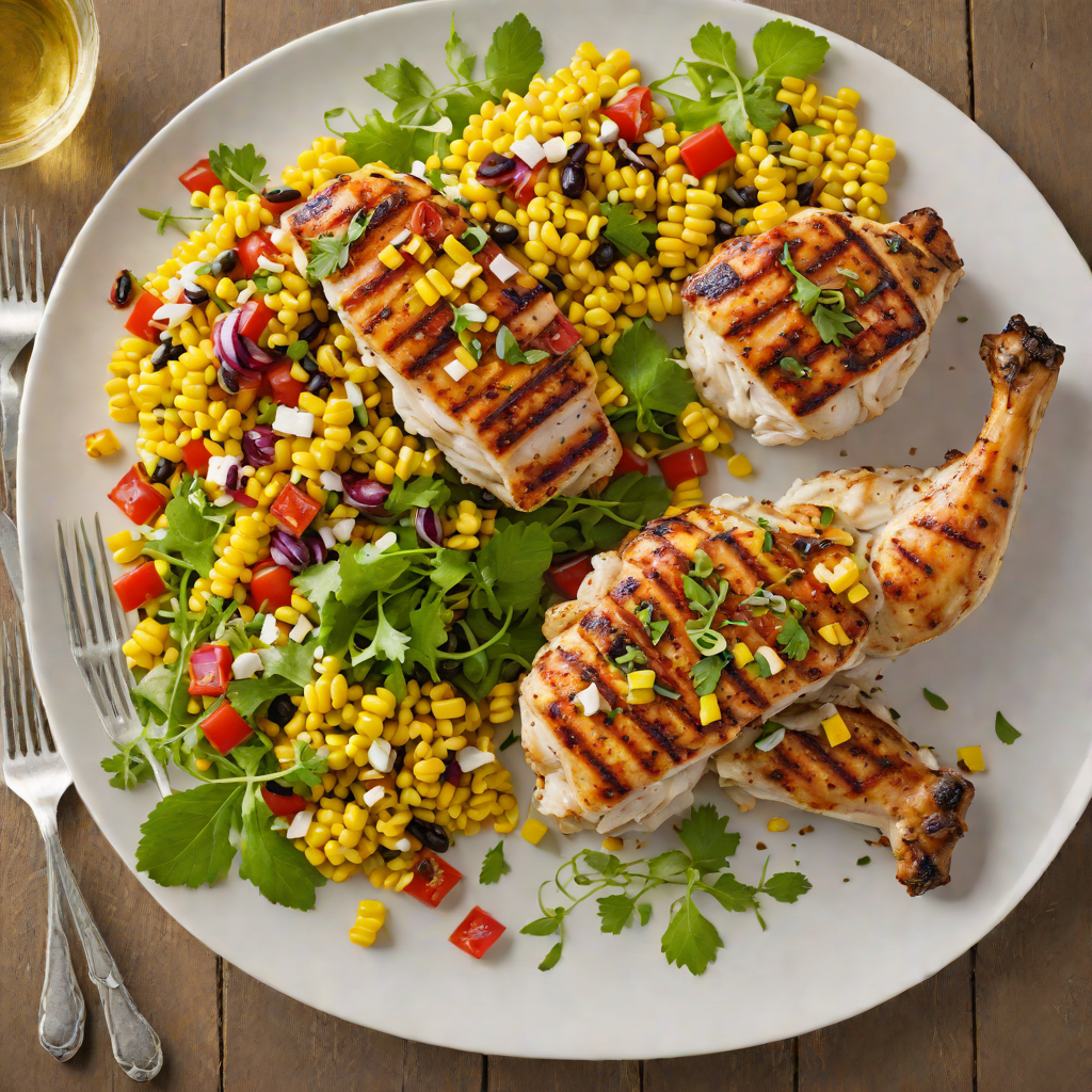 Grilled Herb-Marinated Chicken with Fire-Roasted Corn Salad
