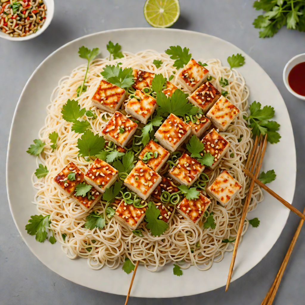 Vermicelli Rice Noodles with Vietnamese Grilled Lemongrass Tofu