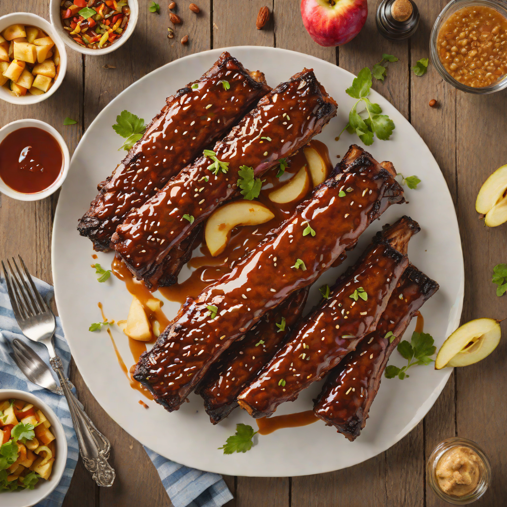Grilled Fourth of July BBQ Ribs with Spiced Apple Glaze