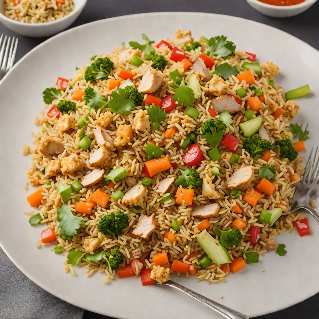 Stir-Fried Cauliflower Rice with Chicken and Vegetables