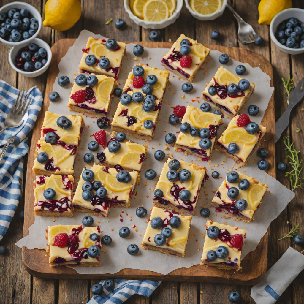 Fourth of July Blueberry Lemon Cheesecake Bars