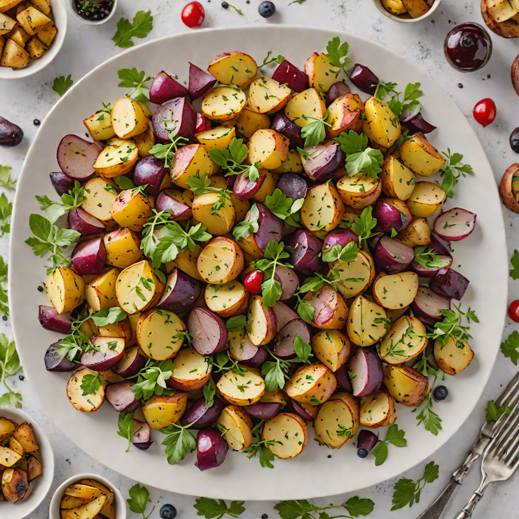 Sheet Pan Herb-Roasted Potatoes with Red and Blue Potato Medley