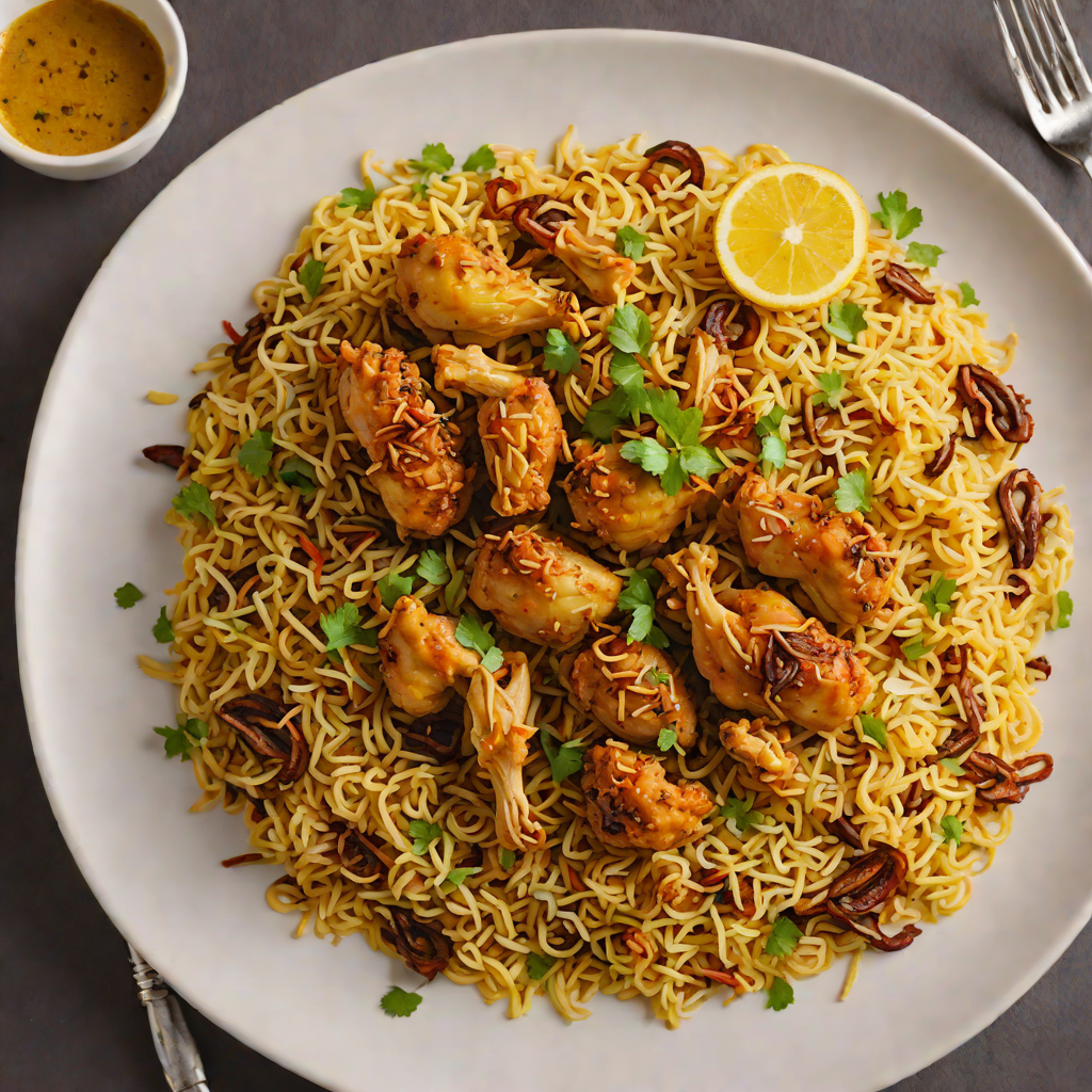 Saffron-Infused Chicken Biryani with Crispy Onions