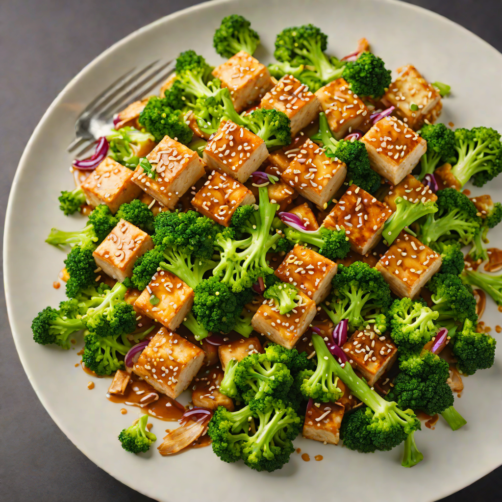 Crisp Stir-Fried Tofu with Garlic-Ginger Sauce and Broccoli