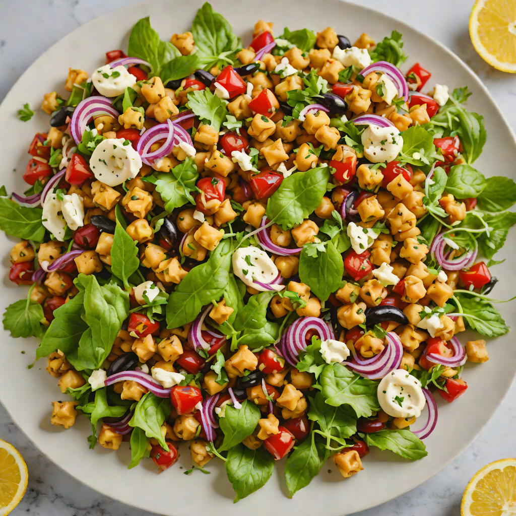 Oven-Roasted Mediterranean Chickpea Salad with Lemon-Tahini Dressing
