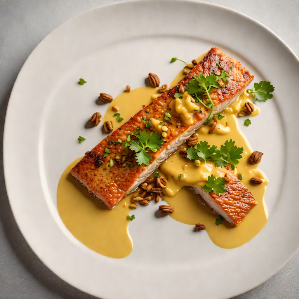 Braised Kashmiri Trout with Walnut and Saffron Sauce