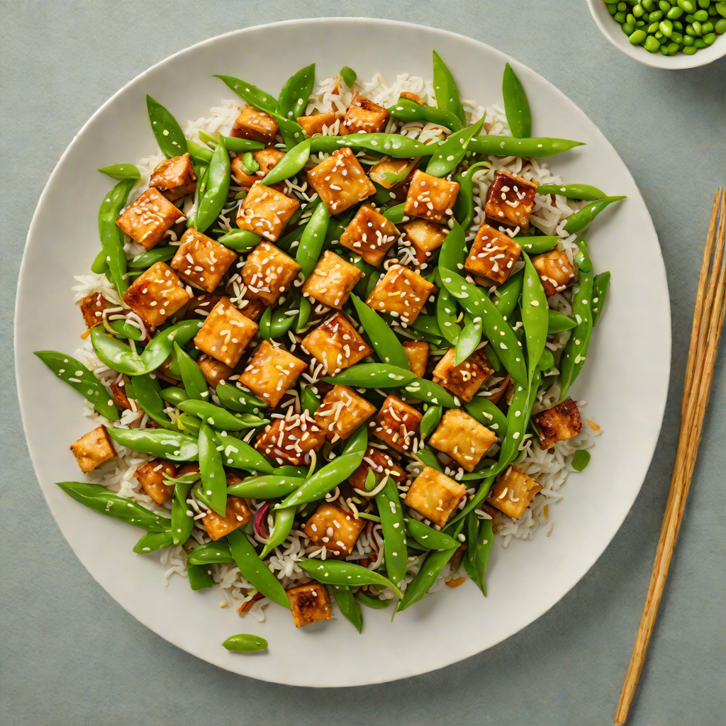 Sautéed Ginger-Soy Tofu Stir Fry with Snow Peas