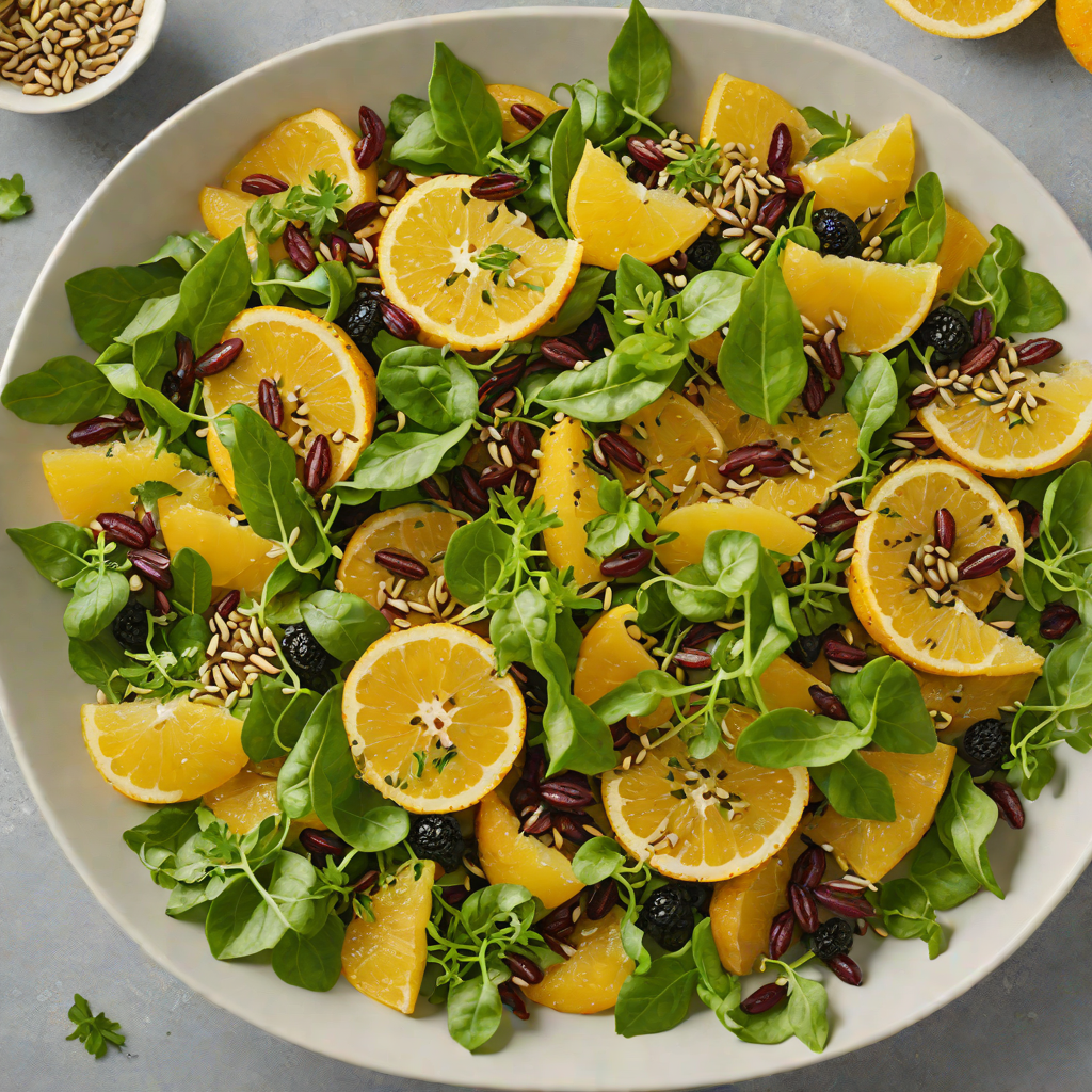 Fresh Mixed Concrete-Inspired Citrus Herb Salad with Toasted Seeds