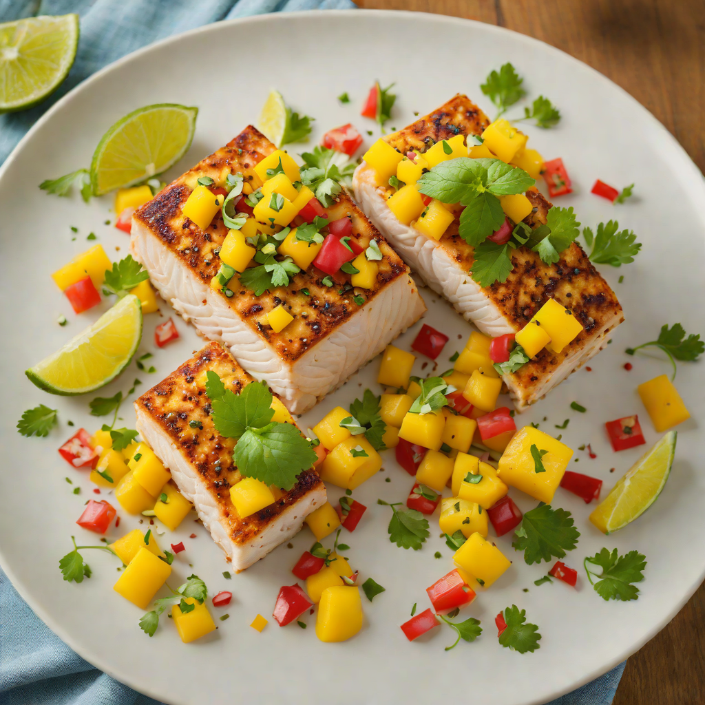 Pan-Seared Mahi Mahi with Mango Salsa and Lime