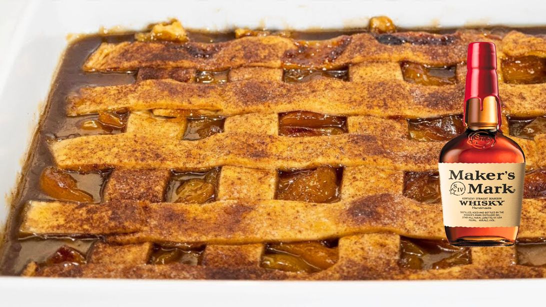 Bourbon-Peach Cobbler with Local Honey Drizzle