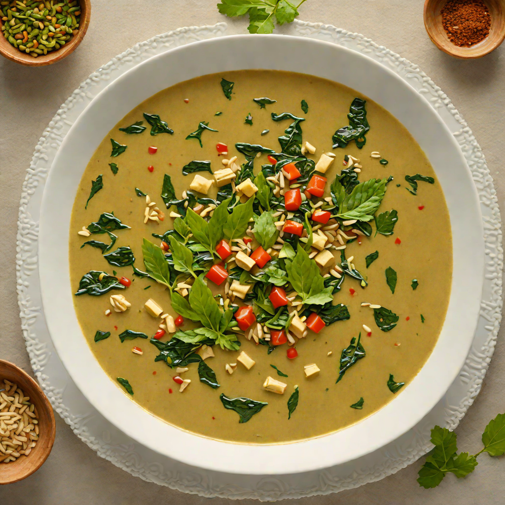 Spiced Trinidadian Callaloo Soup with Coconut Milk