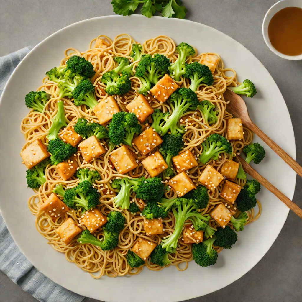 Asian-Style Sesame Ginger Noodles with Tofu and Broccoli