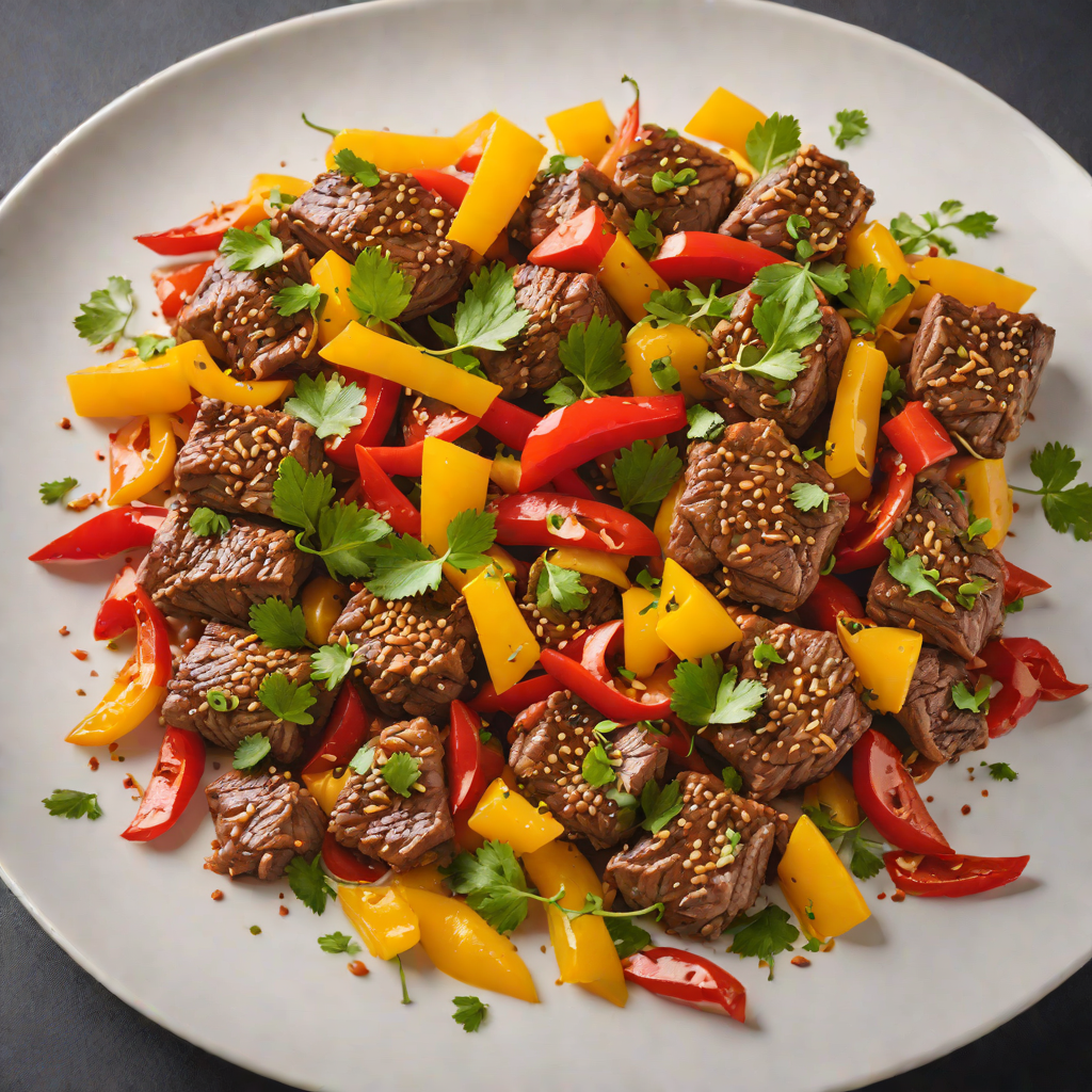Garlic and Paprika Sautéed Brazilian Beef with Bell Peppers