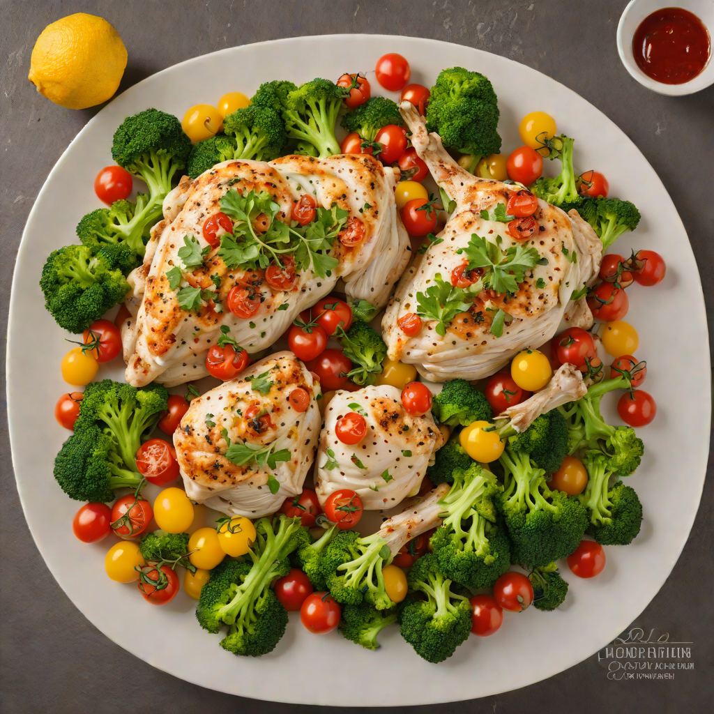 Roasted Lemon-Pepper Chicken with Broccoli and Cherry Tomatoes