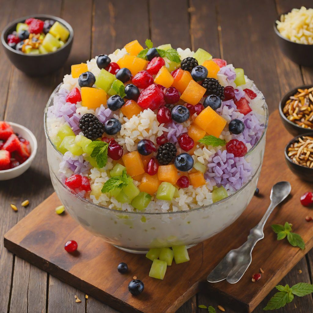 Halo-Halo Filipino Shaved Ice with Sweetened Beans and Fruits