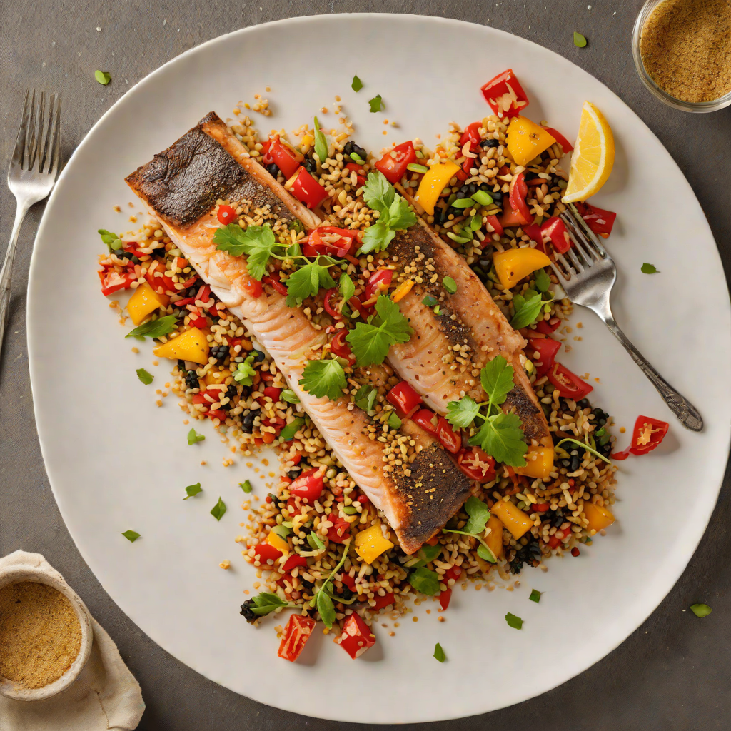Pan-Fried Trout with Andean Quinoa and Roasted Peppers