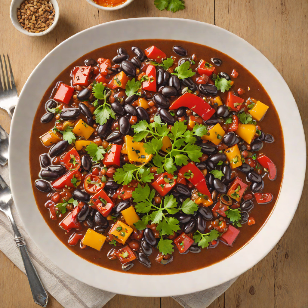 Slow-Simmered Black Bean and Roasted Pepper Stew