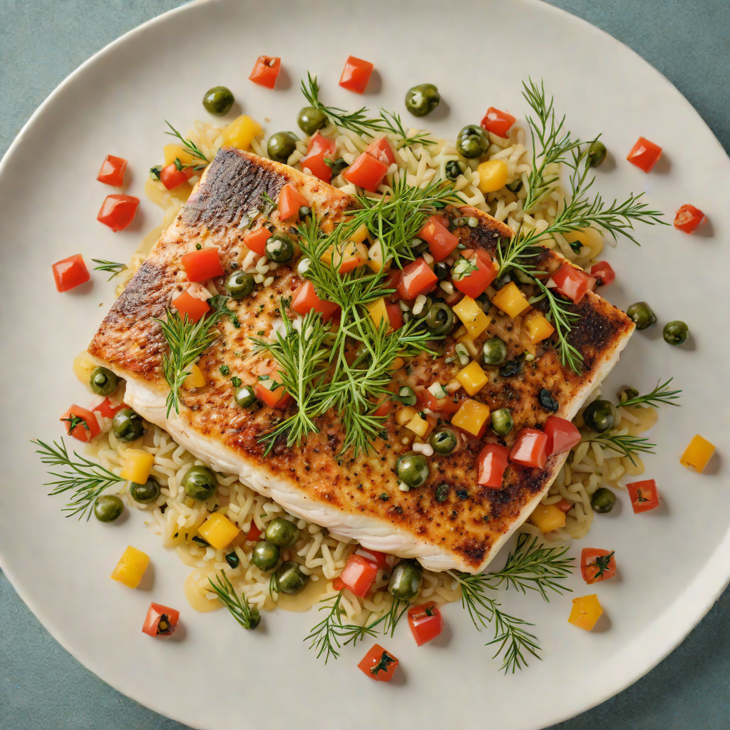Pan-Seared Sea Bass with Tomato-Caper Salsa and Fresh Dill
