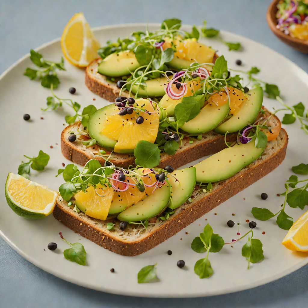 Californian-Inspired Avocado Toast with Citrus and Microgreens