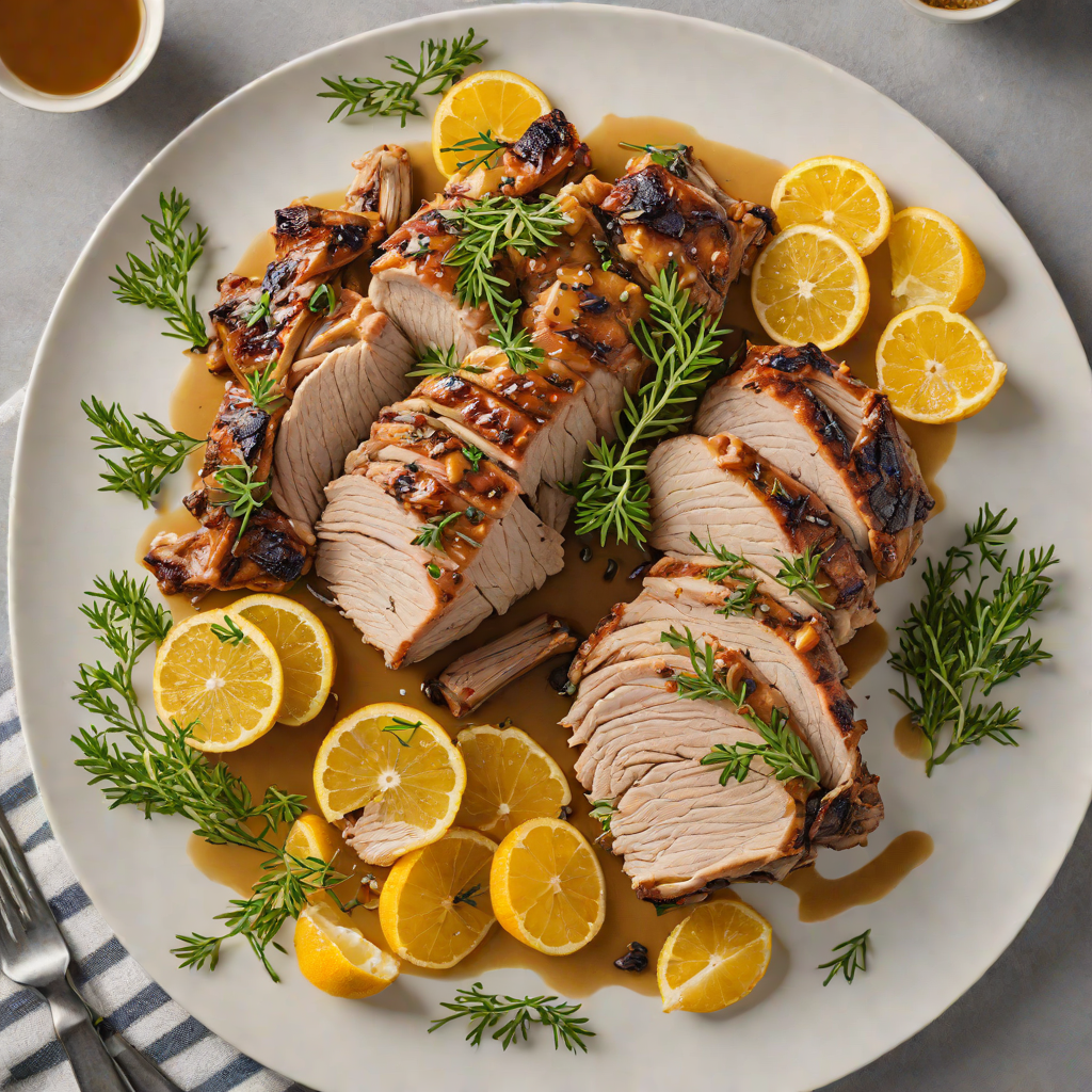Slow-Roasted Garlic and Thyme Pork Shoulder with Citrus Glaze
