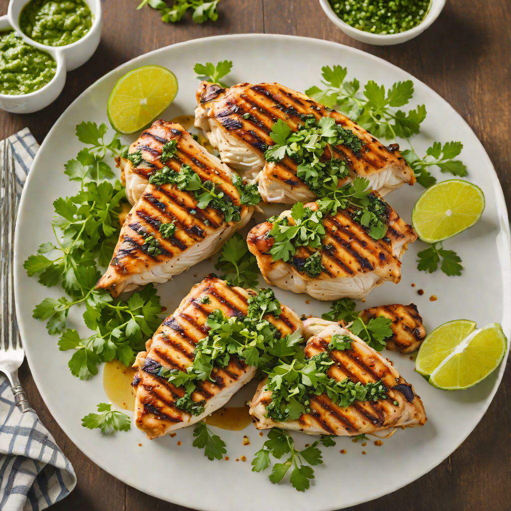 Grilled Garlic-Lime Chicken with Brazilian Herb Chimichurri