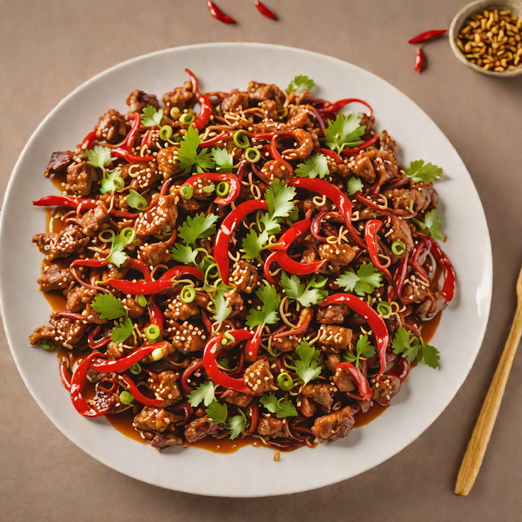 Spicy Stir-Fried Pork with Dried Red Chilies and Garlic