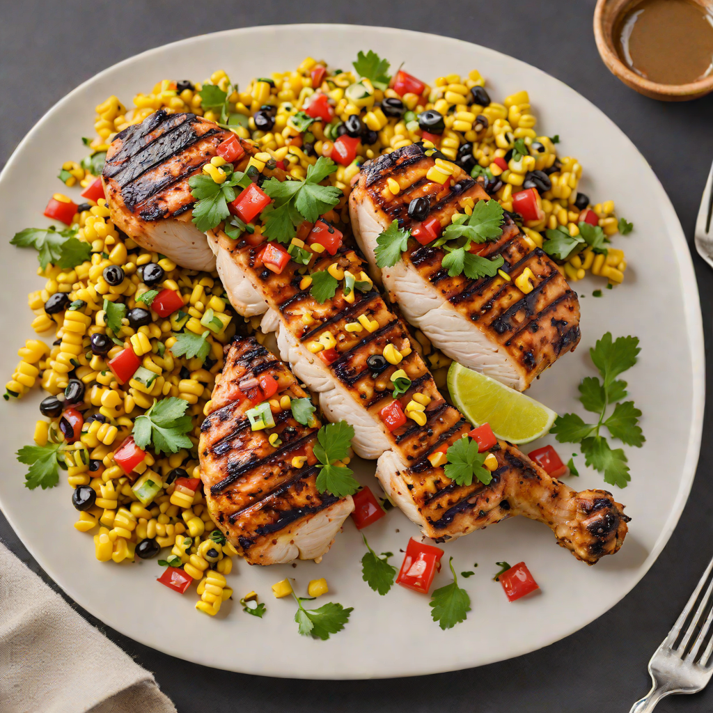 Honey-Ginger Glazed Grilled Chicken with Charred Corn Salsa