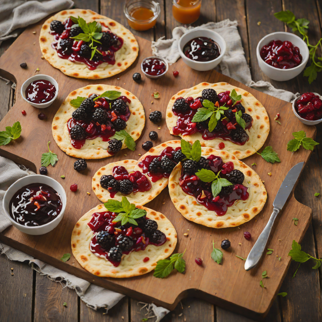 Bannock Flatbread with Wild Berry Saskatoon Jam