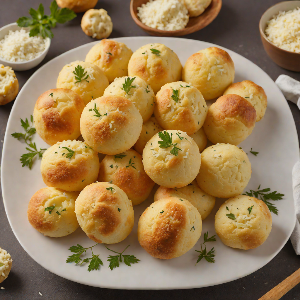 Savory Brazilian Cheese Bread (Pão de Queijo) with Parmesan and Tapioca Flour