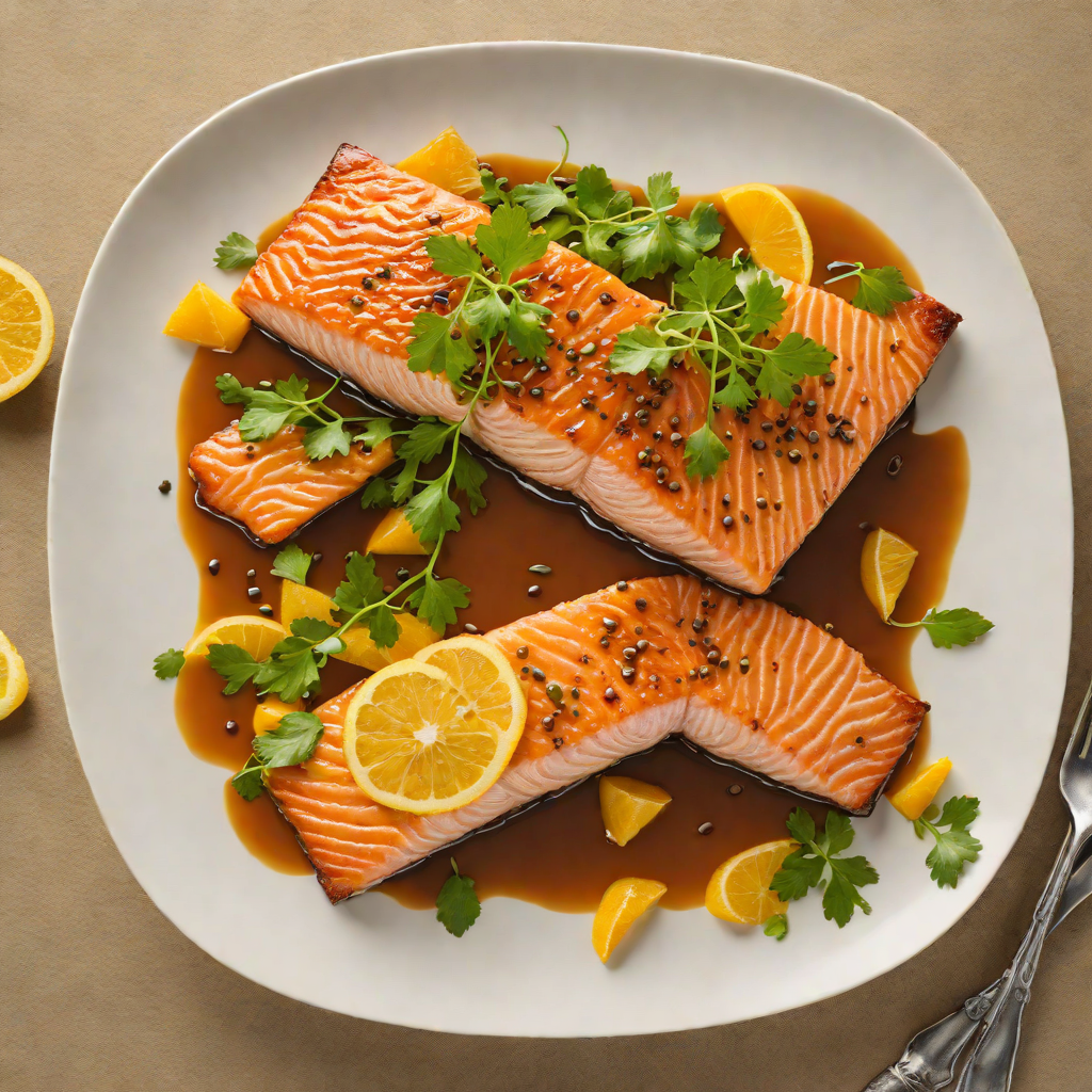 Pan-Seared Salmon with Citrus Soy Reduction