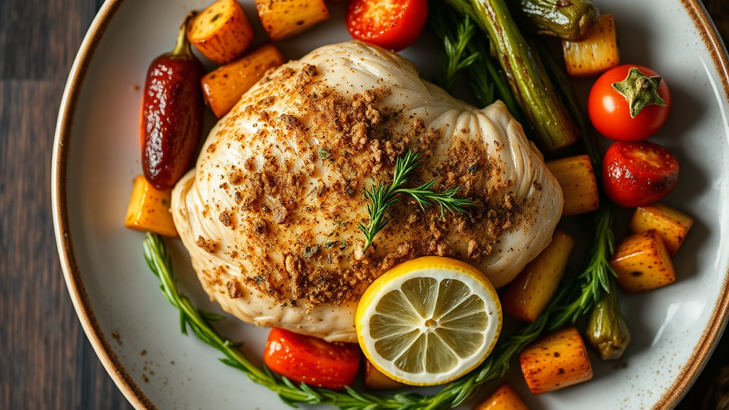 Herb-Crusted Lemon Chicken with Roasted Asparagus