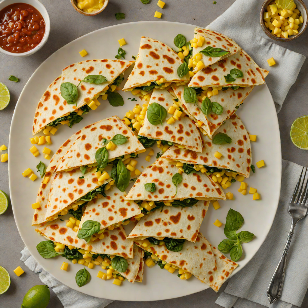 Cheesy Spinach and Sweet Corn Quesadillas