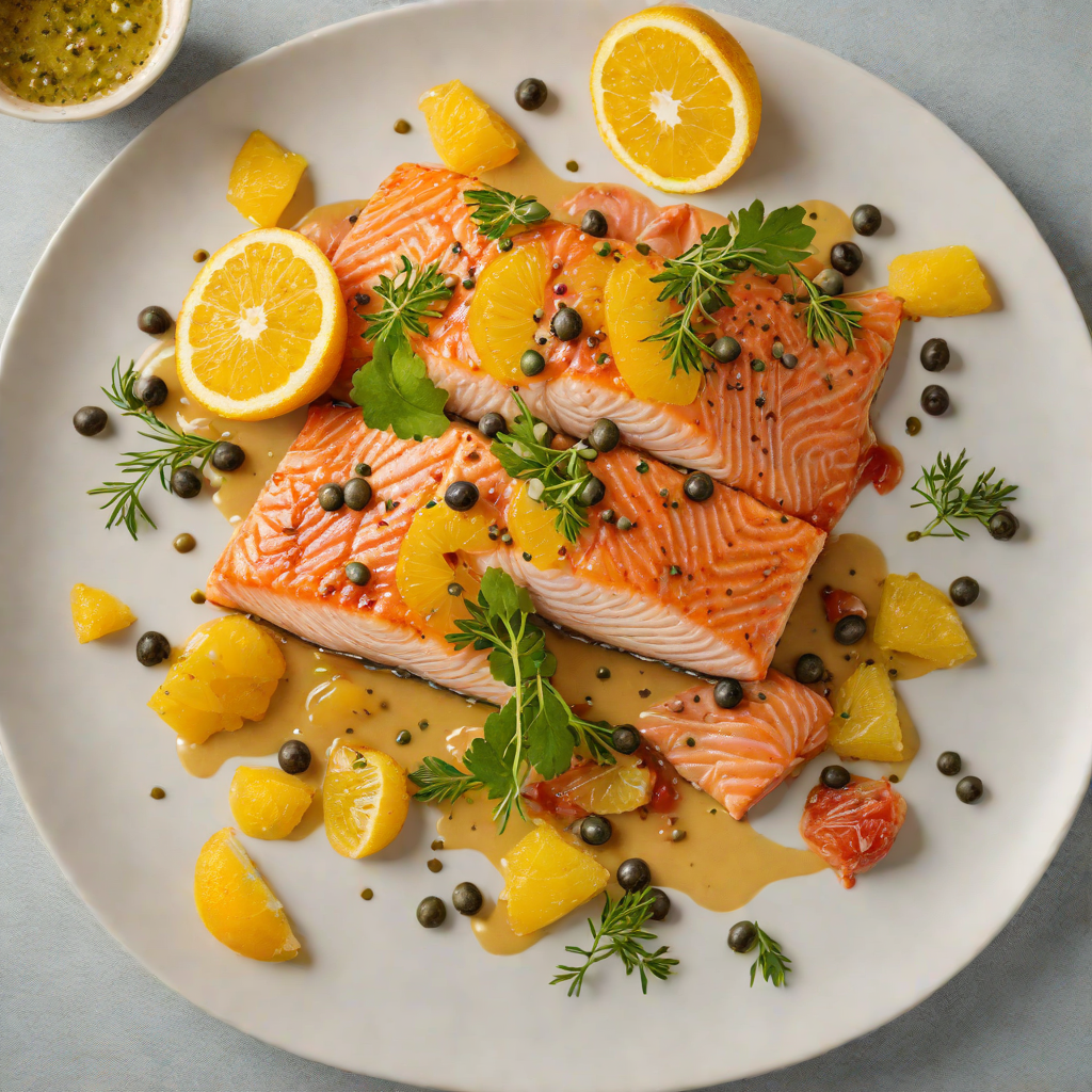 Pan-Seared Salmon with Regional Citrus and Caper Sauce