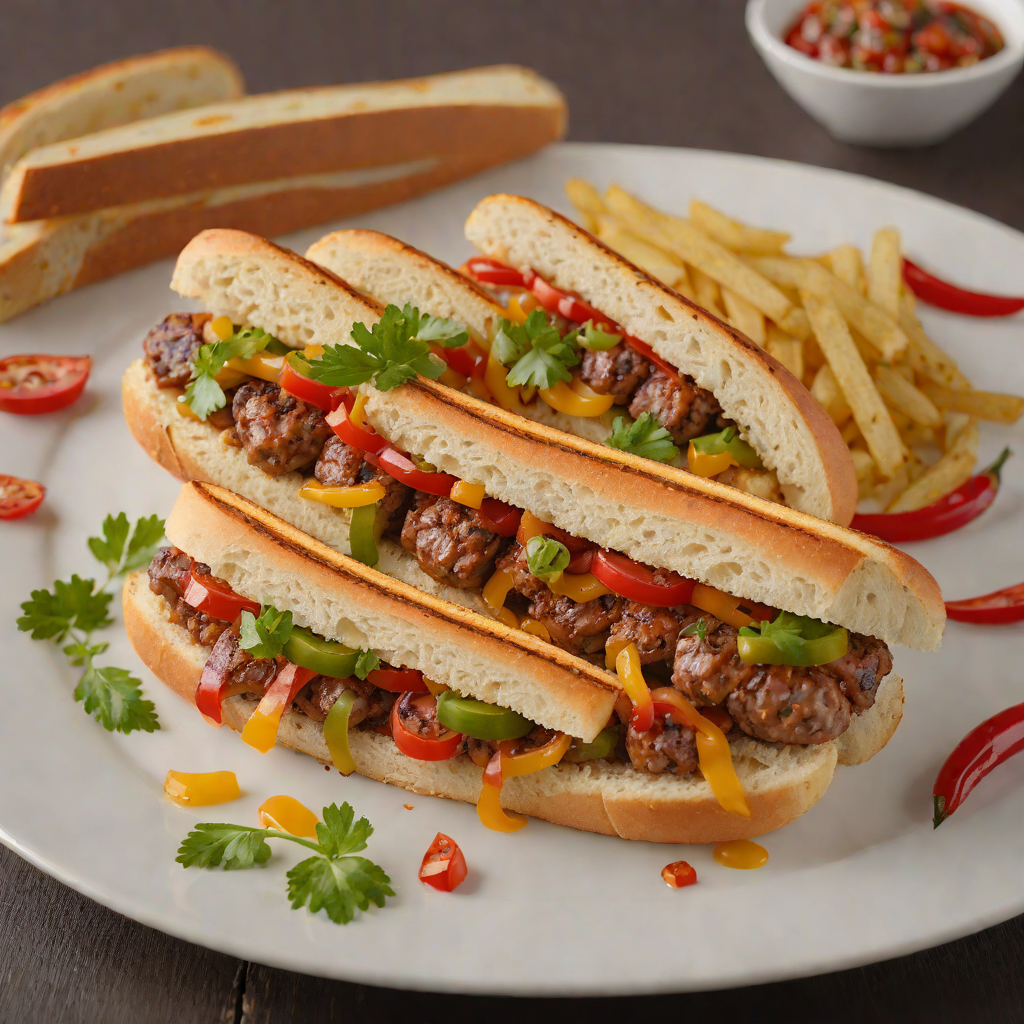 Western Cook County Grilled Sausage Sandwich with Peppers