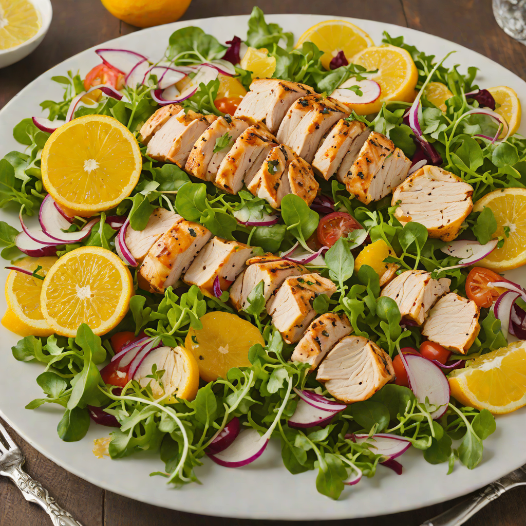 Grilled Citrus-Marinated Chicken Salad with Arugula
