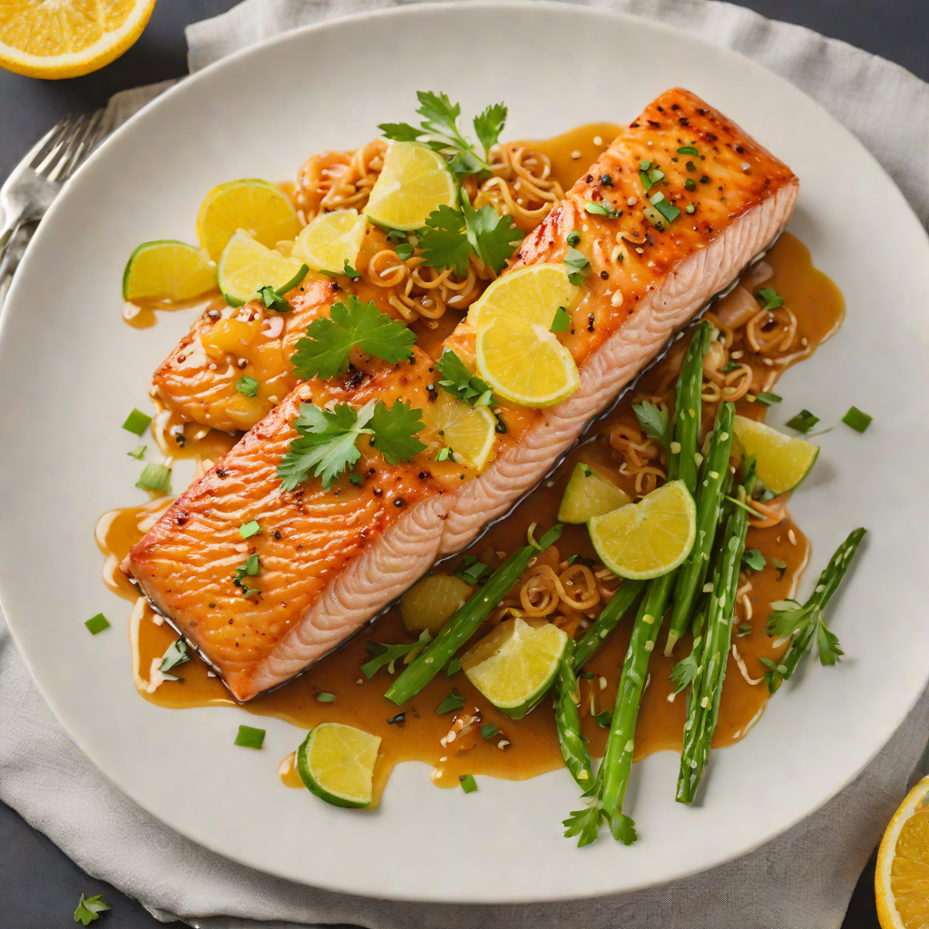Citrus-Honey Glazed Salmon with Ginger and Scallions