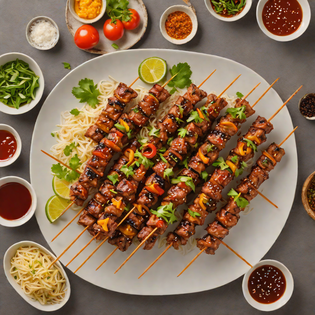 Grilled Korean-Style Spicy Pork Bulgogi Skewers